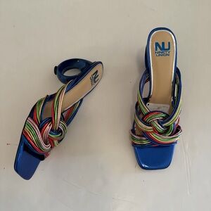 Ninety Union Blue Multicolor Strappy Heels